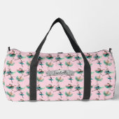 名前を追加、バレリーナをピンクに ダッフルバッグ (正面)