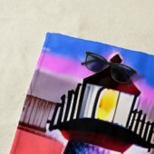 名前を追加、ライトハウスアットサンセットビーチタオル ビーチタオル (インサイチュ)