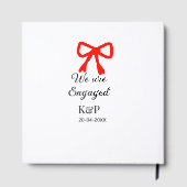 名前を追加 レッドリボン モダンなテキスト ゲストブック (裏面)
