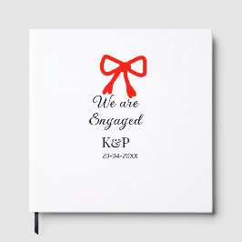 名前を追加 レッドリボン モダンなテキスト ゲストブック