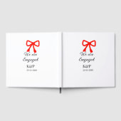 名前を追加 レッドリボン モダンなテキスト ゲストブック (全面)