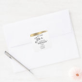 名前を追加 彼女はイエスと言った ゴールドグリッター婚約 スクエアシール (封筒)