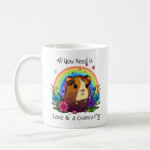 名前を追加，文字あなたが必要とするすべては愛とモルモット コーヒーマグカップ (左)