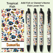 名前を追加、熱帯魚を泳ぐ 黒ボールペン