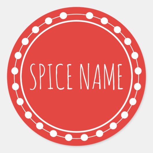 名前を追加 香りの小瓶ラベル 赤 ラウンドシール (正面)