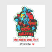 名前を追加，魔女ブロムスティックカボンプキンズ墓 シール (シート)