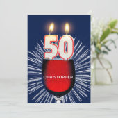 名前を追加, 50歳の誕生日パーティー招待状, ワイン 招待状 (スタンド正面)