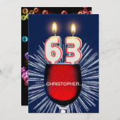 名前を追加, 63歳の誕生日パーティー招待状, ワイン 招待状 (正面/裏面)