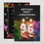 名前を追加、96歳の誕生日パーティー招待状 招待状 (正面/裏面)