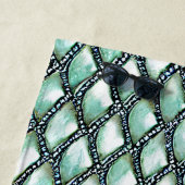 名前を追加， Mermaid Aqua はかりで測 Pearl Silver Diamond ビーチタオル (インサイチュ)