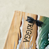 名前を追加， Yorkshire Terrier走 Wavesの中 ビーチタオル (インサイチュ)