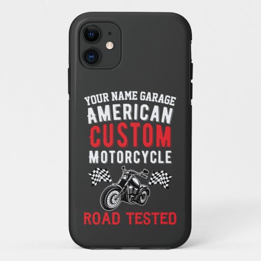 名前を追加Americanカスタム Motorcycle Road Tested Case-Mate iPhoneケース (裏面)
