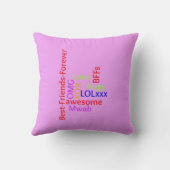 名前を追加BFF友最高の人永遠TagCloud枕 クッション (裏面)