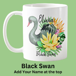 名前を追加Black Swan Australian Animal Bird コーヒーマグカップ