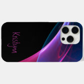 名前を追加Black Wispy Magent Blue抽象芸術 Case-Mate iPhoneケース (裏面 (横))