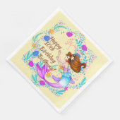 名前を追加Brown Hair Mermaid Mauve on Creamパーティー (コーナー)