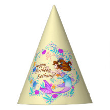 名前を追加Brown Hair Mermaid Mauve on Creamパーティー