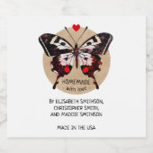 名前を追加Butterfly & Homemade With Love ビールラベル (シングルラベル)