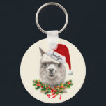 名前を追加Christmas Santa Llama Keychain キーホルダー<br><div class="desc">クリスマスラマキーチェーン</div>