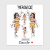 名前を追加DancerスタンプLight Blue / Yellow シール (シート)