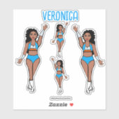 名前を追加Dancer Stickers Light Blue / Orange #1 シール (シート)