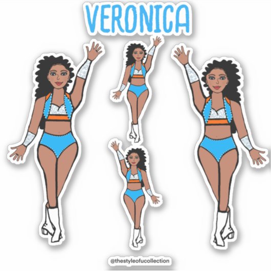 名前を追加Dancer Stickers Light Blue / Orange #1 シール (正面)