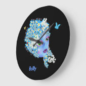 名前を追加Flower Fairy clock, bluebulk ガーリー かわいらし ラージ壁時計 (傾斜)