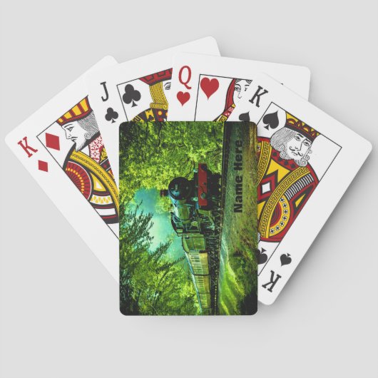 名前を追加Green Steam Trainエンジン旧機関車P トランプ (裏面)