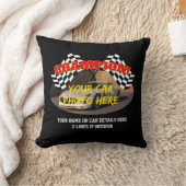 名前を追加Hisの車の写真文字、チャンピオンウィナーフラグ クッション (ブランケット)
