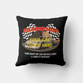名前を追加Hisの車の写真文字、チャンピオンウィナーフラグ クッション (裏面)