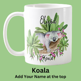 名前を追加Koala Australian Animal Marsuial コーヒーマグカップ