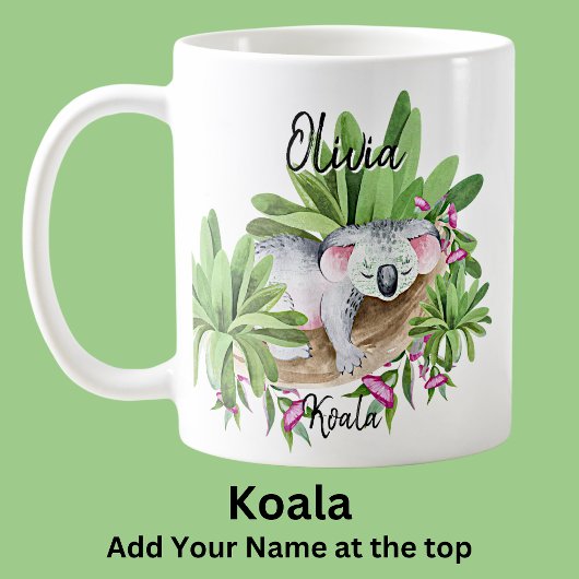 名前を追加Koala Australian Animal Marsuial コーヒーマグカップ