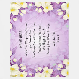 名前を追加Love Hug Wrap Purpleフローラ大 フリースブランケット