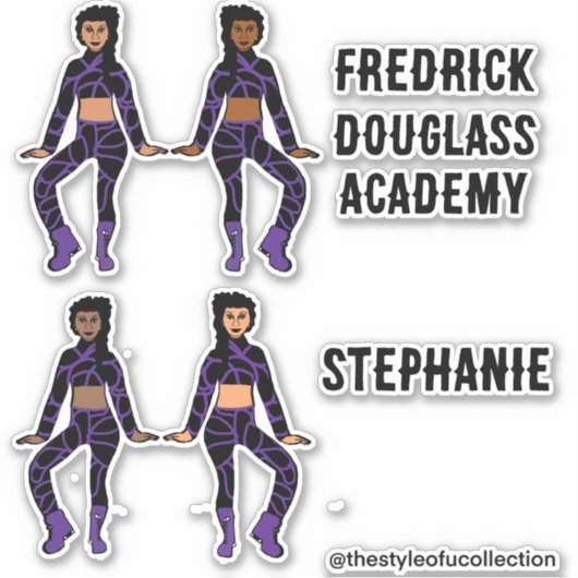 名前を追加Majorette / Dancerスタンプ紫スワール シール (正面)