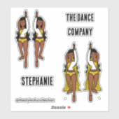 名前を追加Majorette / Dancerスタンプ赤い火花 シール (シート)