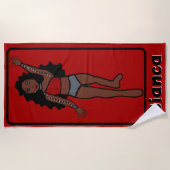 名前を追加Majorette/Dancerビーチタオル（赤） ビーチタオル (正面)