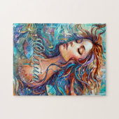 名前を追加Mermaid水中で海、ヘアフィッシュ ジグソーパズル (横)