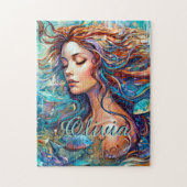 名前を追加Mermaid水中で海、ヘアフィッシュ ジグソーパズル (縦)