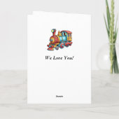 名前を追加Personalize Steam Train Child Boy's カード (裏面)