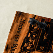 名前を追加Personalize Steam Train Sunset CPRR 229 ビーチタオル (インサイチュ)