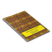 名前を追加Red Yellow Orange Owlパターインスパイアン ノートブック (右側)