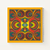 名前を追加Red Yellow Orange Owlパターインスパイアン ノートブック (裏面)