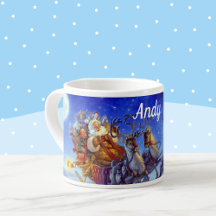 名前を追加Santa with Toysクラシック SMALL Cup Blue
