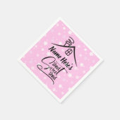 名前を追加Shed甘い流しピンクホワイトフローラ スタンダードカクテルナプキン (角)