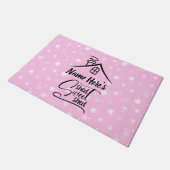 名前を追加Shed甘い流しピンクホワイトフローラ ドアマット (アングル)