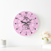 名前を追加Shed甘い流しピンクホワイトフローラ ラージ壁時計 (ホーム)