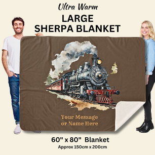 名前を追加Steam Train Engineのファンタジー絵を描の大 シェルパブランケット