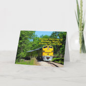 名前を追加Steam Train Menマンハッピーバースデー カード (正面)