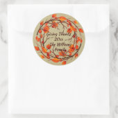 名前を追加Thanksgiving秋の葉 ラウンドシール (バッグ)