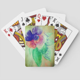 名前を追加Violet BlueとPink Pastelフローラ トランプ